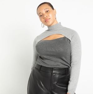 Eloquii Colorblock Sweater with Cutout 14 16 NWT